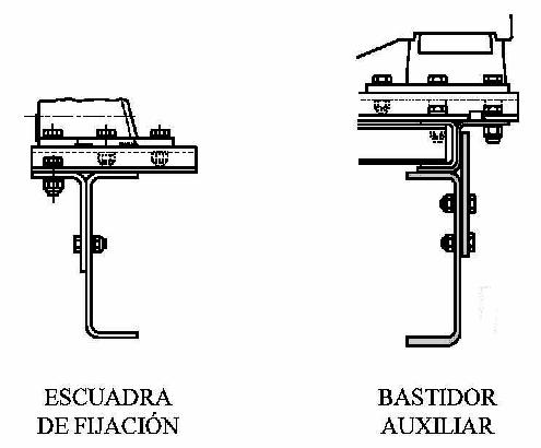 Escuadra de fijacin y bastidor auxiliar