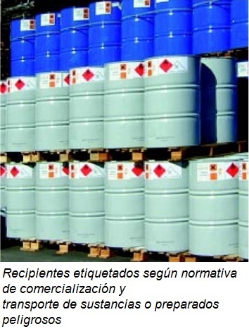 Etiquetado de recipientes y tuberas