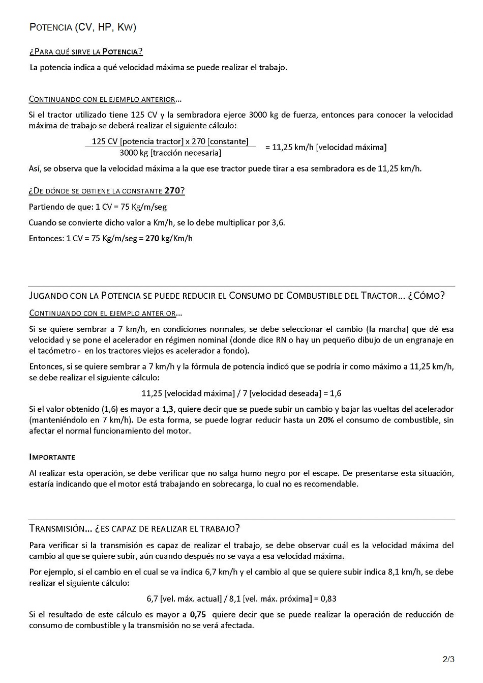 Frmulas empricas de traccin en tractores agrcolas