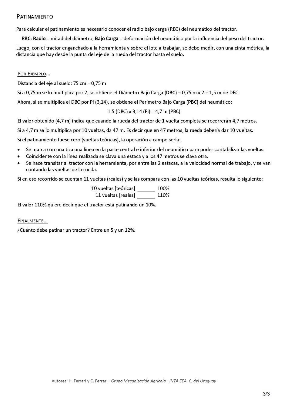 Frmulas empricas de traccin en tractores agrcolas