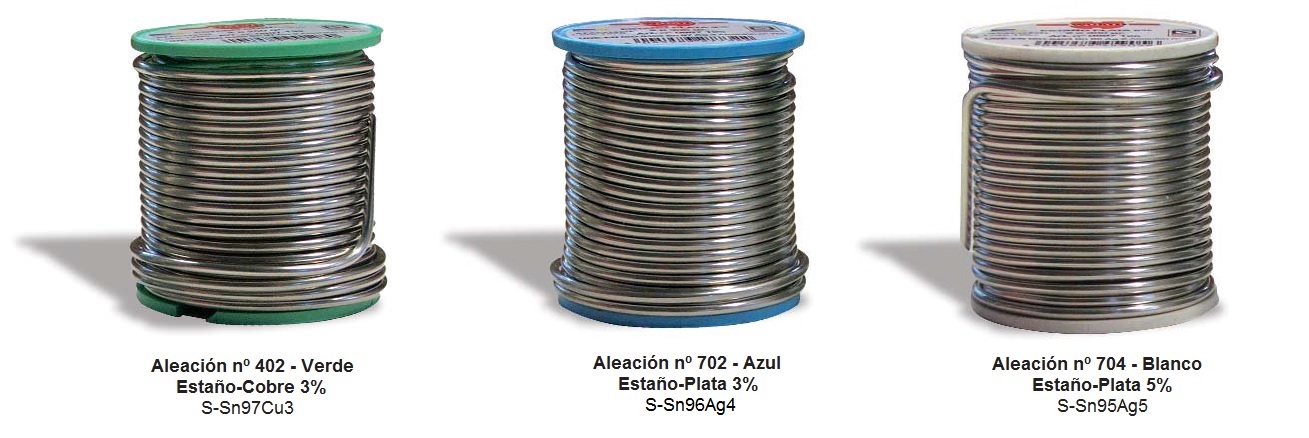 Rodetes de hilo de material de aporte para soldadura blanda