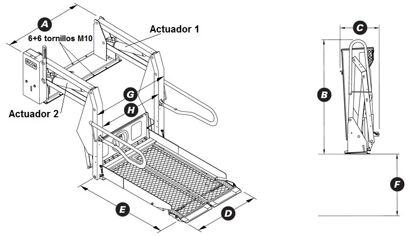 Plataforma elevadora de silla de ruedas
