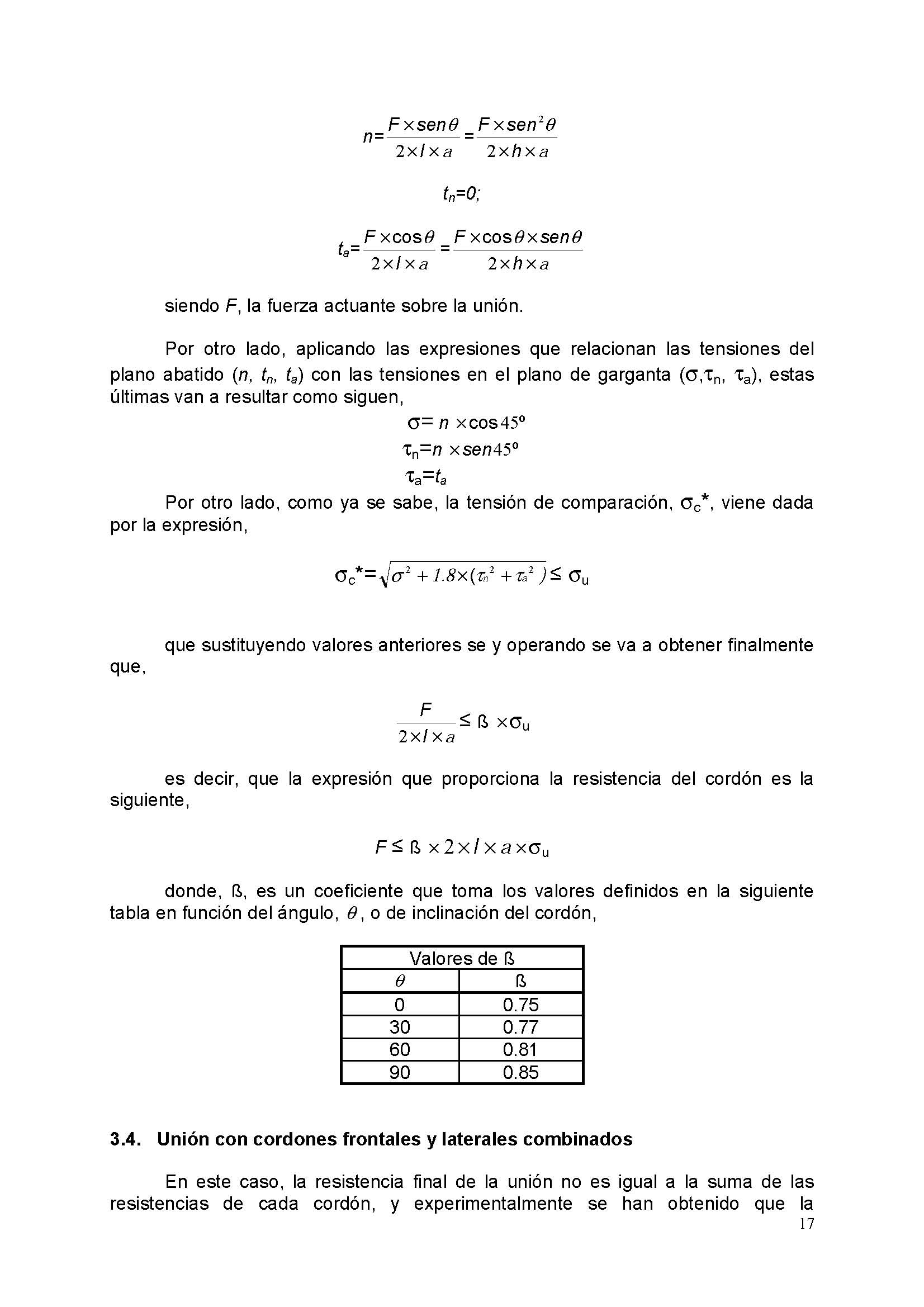 Clculo mecnico de las uniones soldadas