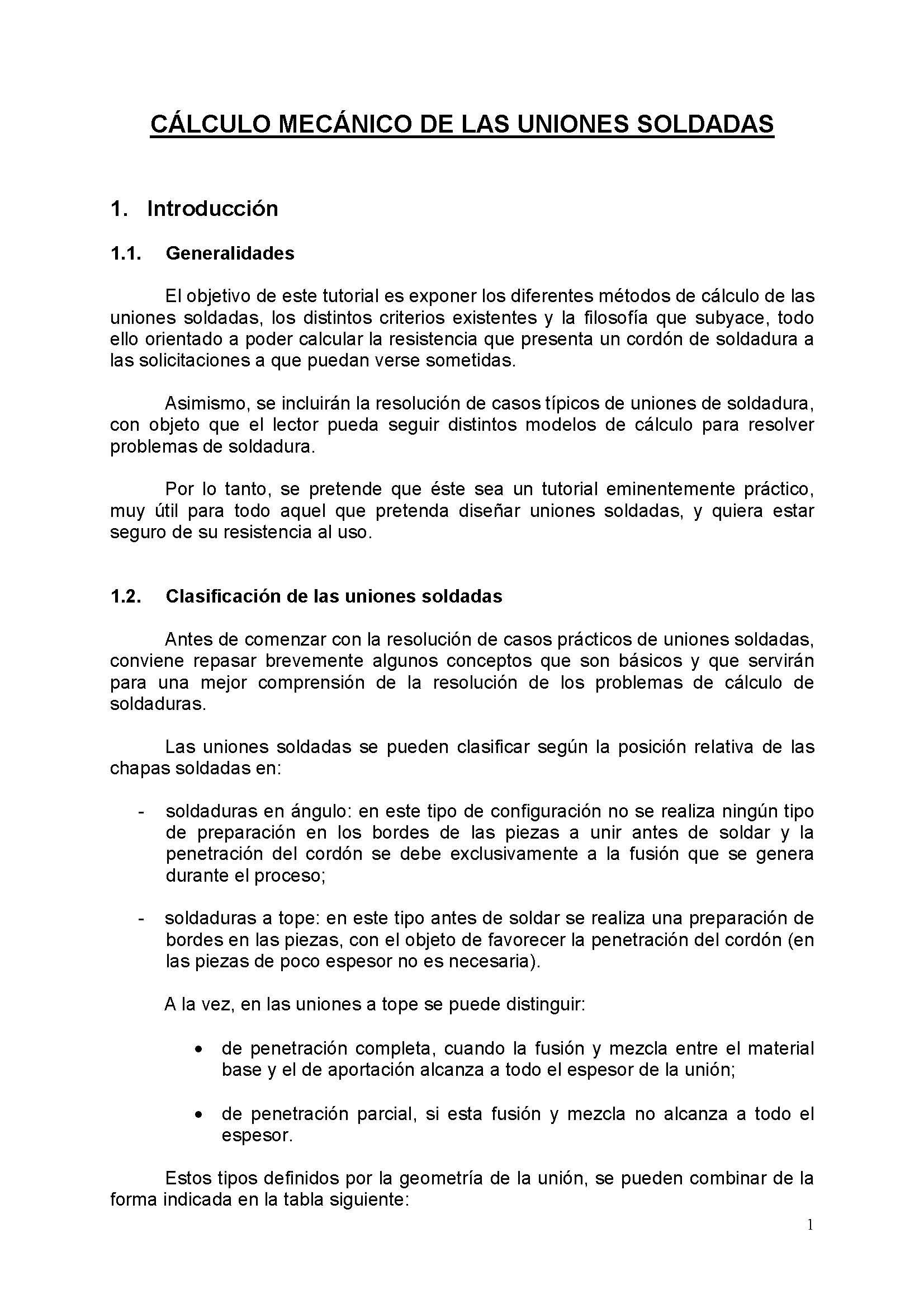 Clculo mecnico de las uniones soldadas