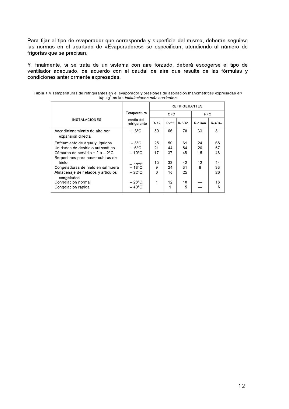 Clculo de instalaciones frigorficas. Pgina 12