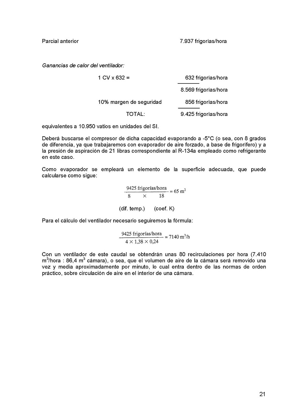 Clculo de instalaciones frigorficas. Pgina 21