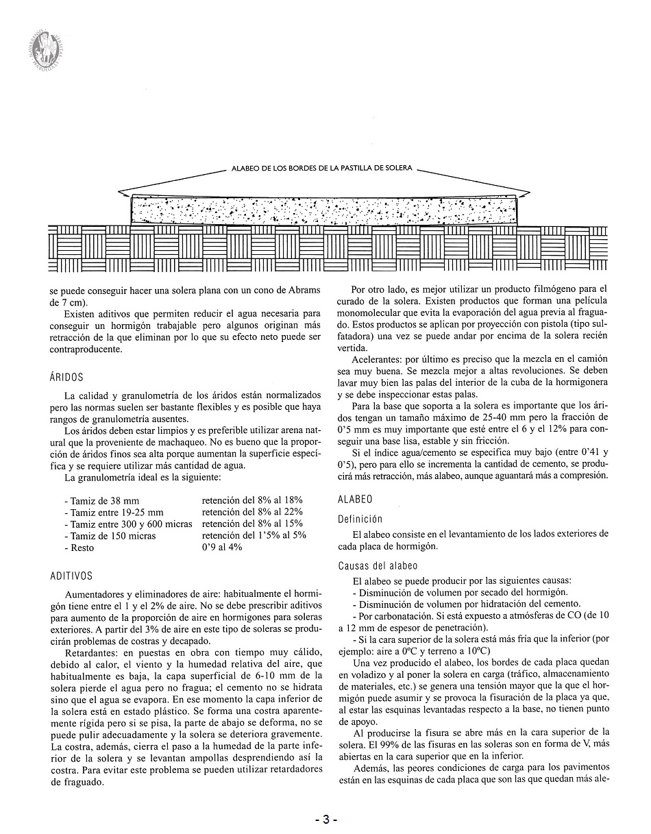 Diseo y Ejecucin de Soleras Industriales: Problemas y Soluciones. Pgina 03