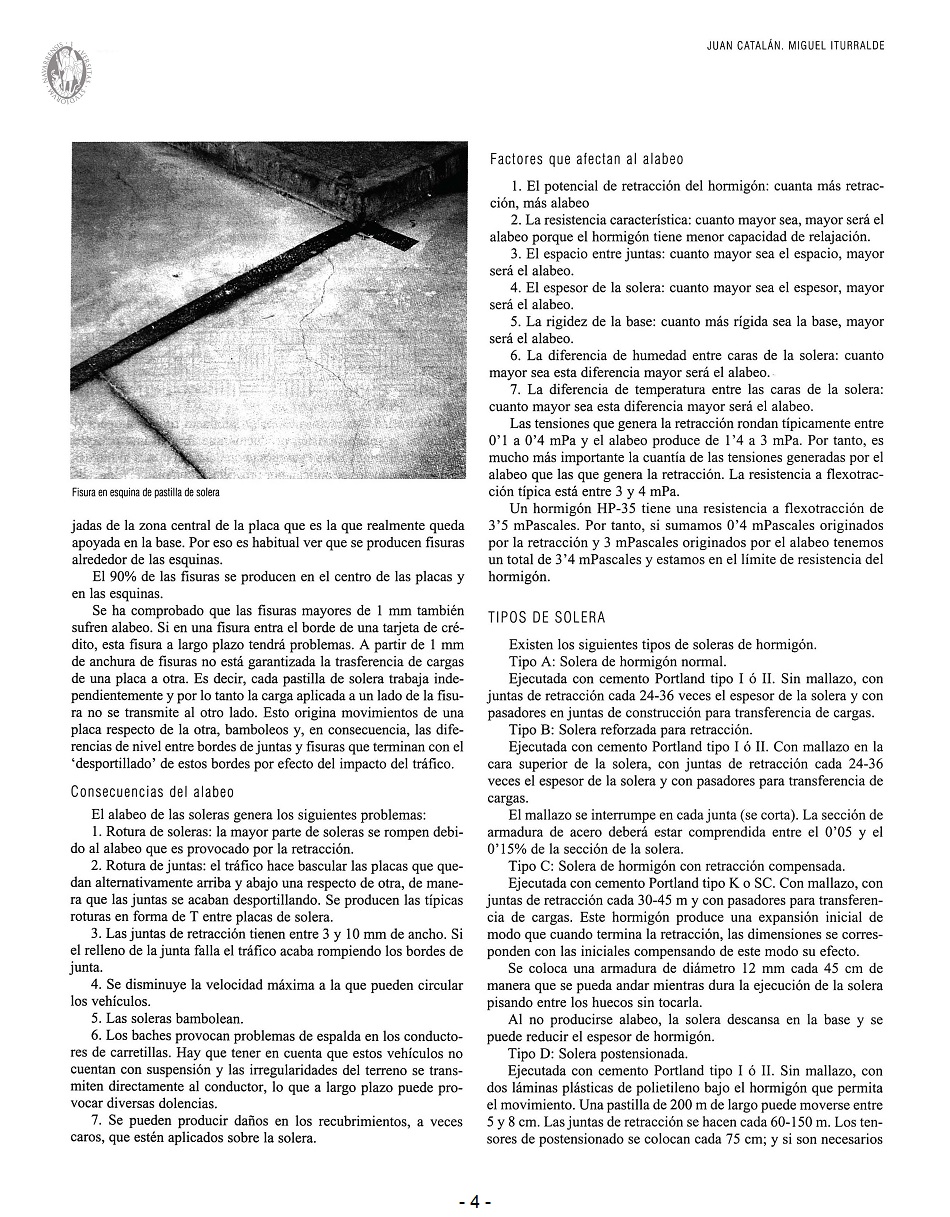 Diseo y Ejecucin de Soleras Industriales: Problemas y Soluciones. Pgina 04