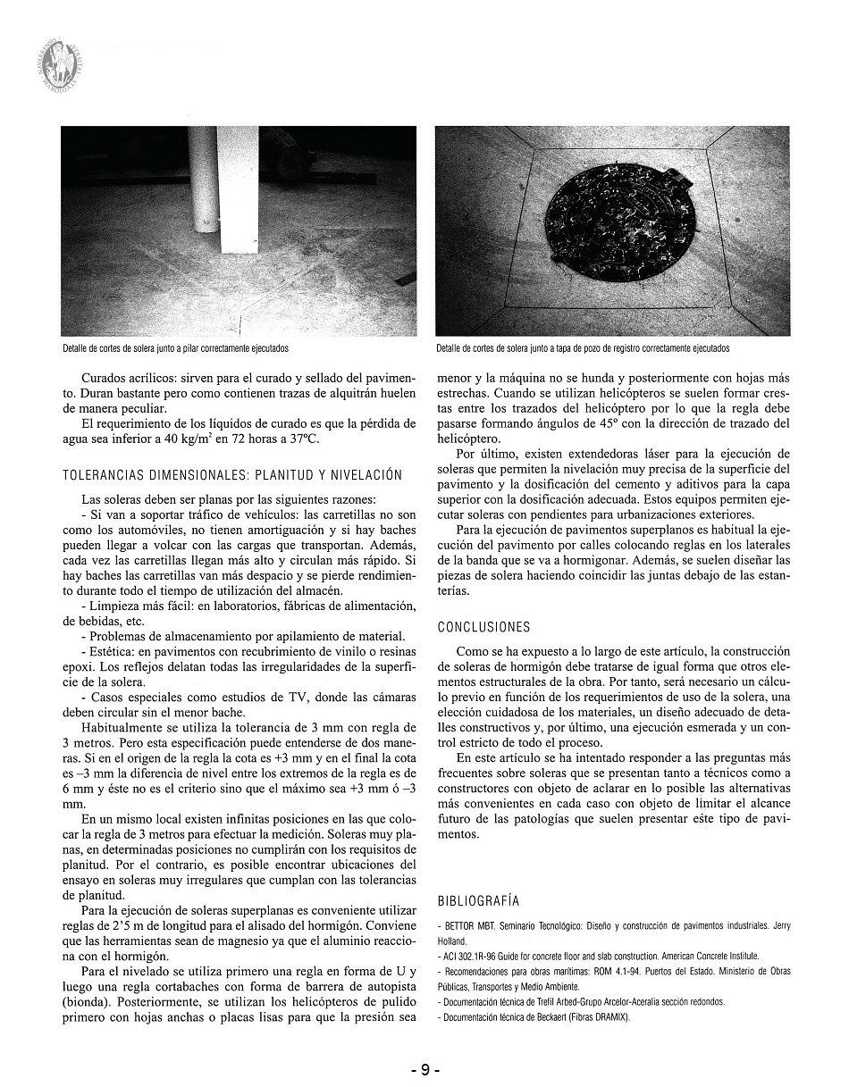 Diseo y Ejecucin de Soleras Industriales: Problemas y Soluciones. Pgina 09
